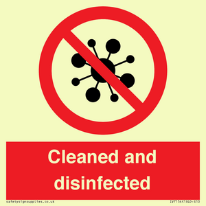 Cleaned and disinfected